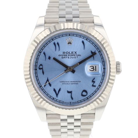 rolex datejust blue arabic dial